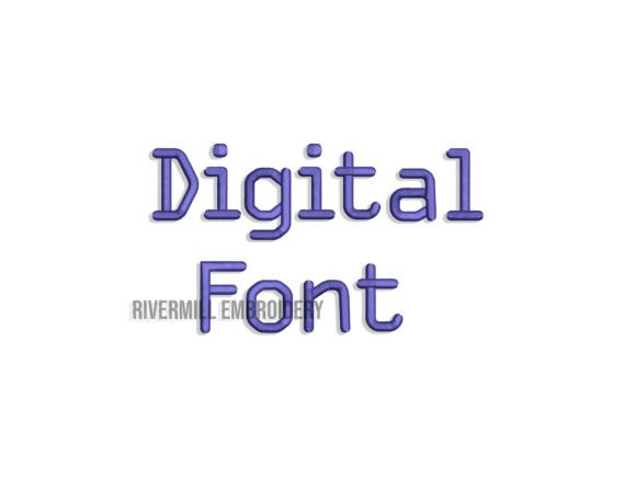 1 Inch Digital Style Embroidery Font