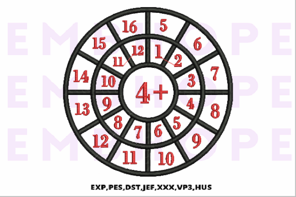 Addition Wheel 4: A Playful Embroidery Design for Kids and Classroom Creations