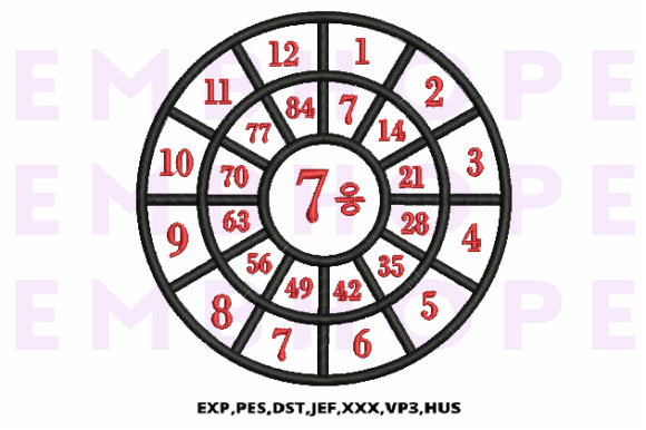 Division Wheel 7: A Cheerful Embroidery Design for Classy Projects