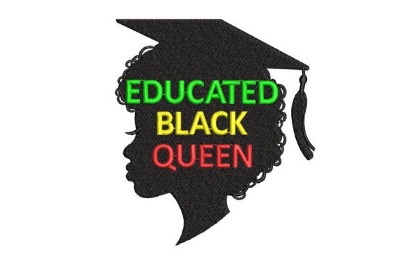 Graduated African Girl, Black Silhouette Embroidery Design Review