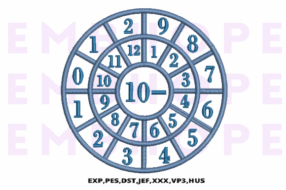 Minus Wheel 10 - A Playful Embroidery Design for Meaningful Personalized Gifts