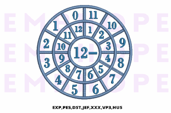 Minus Wheel 12 – A Playful Embroidery Design for School Spirit