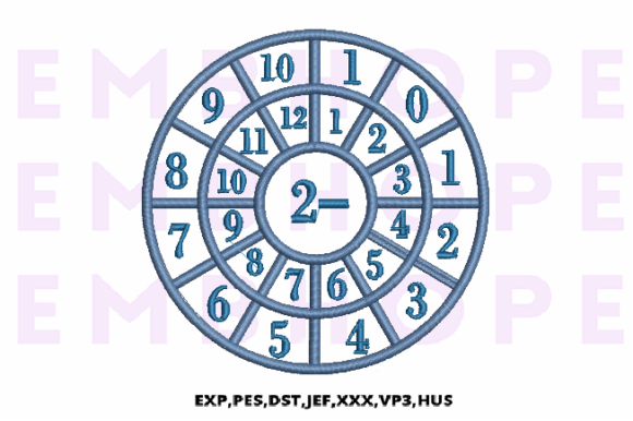 Minus Wheel 2 – A Cheerful Math-Themed Embroidery Design