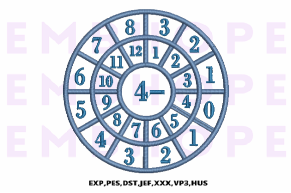 Minus Wheel 4 – A Playful Math Embroidery Design for Seasonal Projects